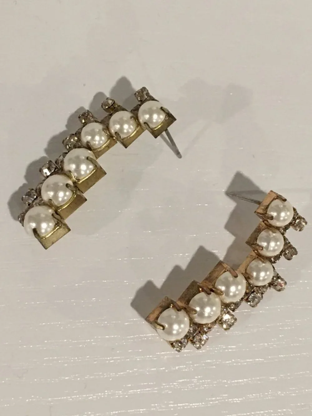 J. Crew Pearl & Rhinestone Earrings